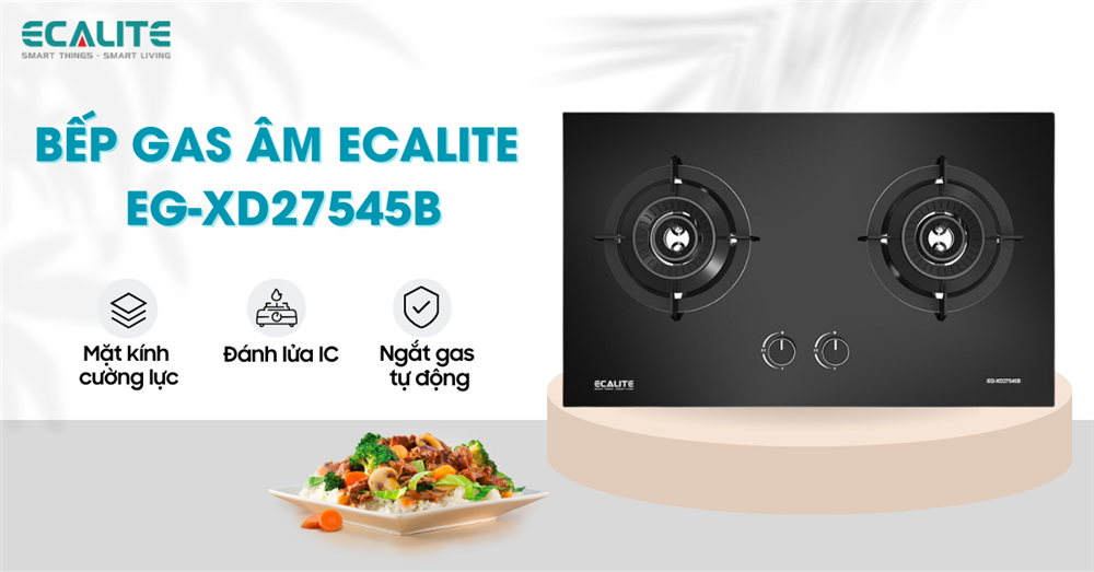 Bếp gas 2 vùng nấu Ecalite EG-XD27545B