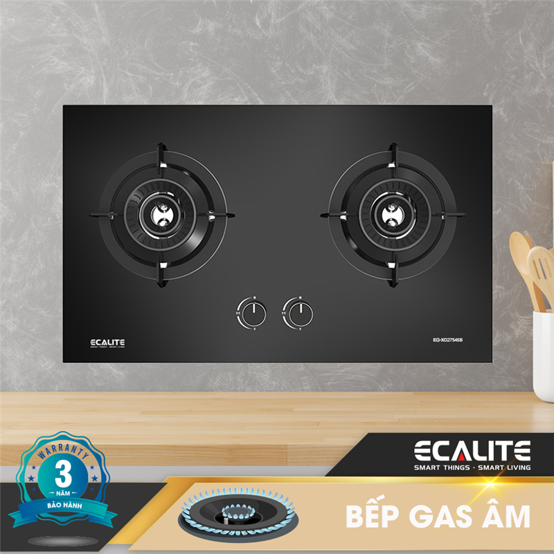 Bếp gas âm lật 2 vùng nấu Flex-zones Ecalite EG-HE7644-FLEX