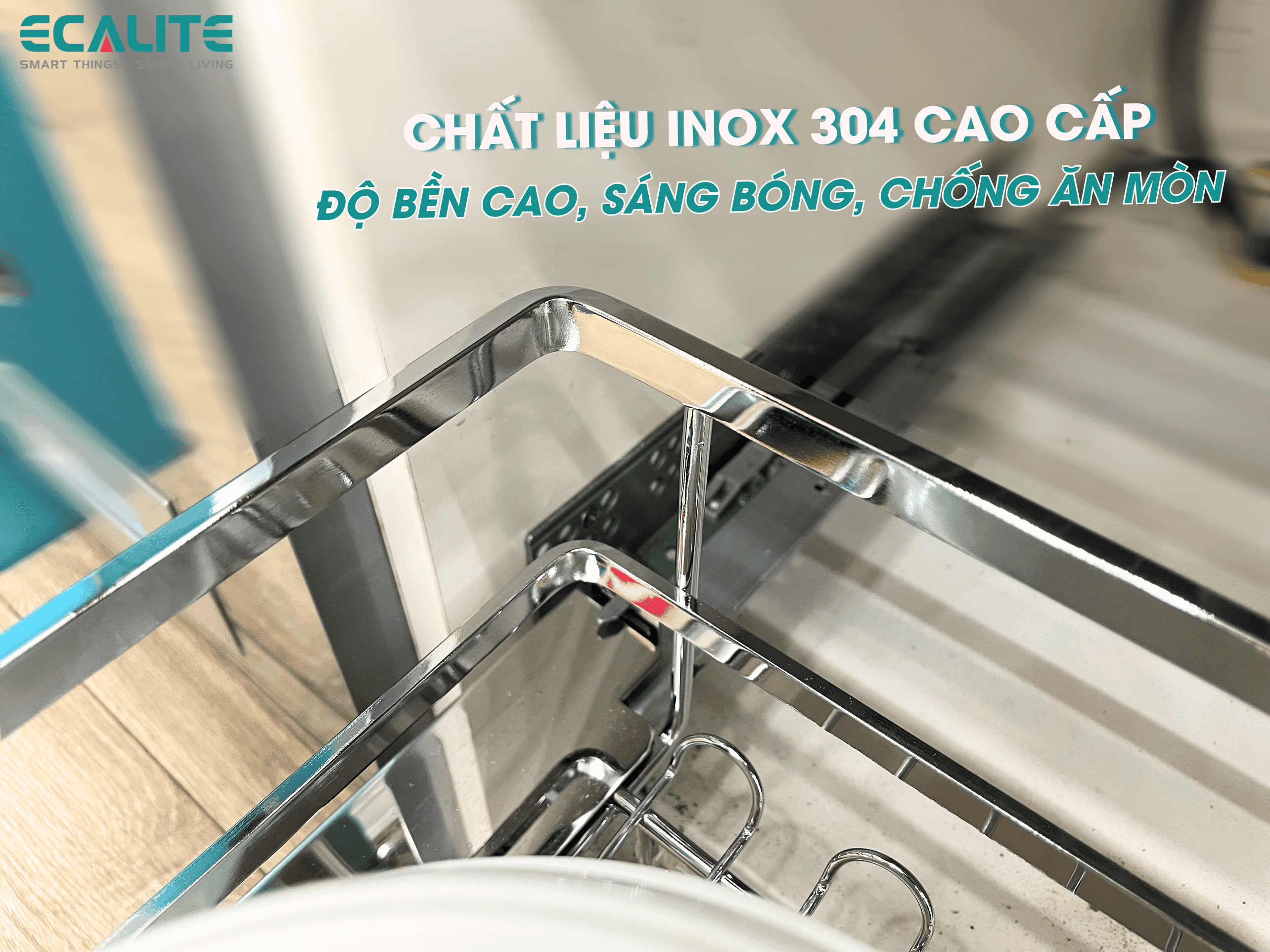 Kệ xoong nồi tủ dưới Ecalite EL-EP6003SC chất liệu Inox 304