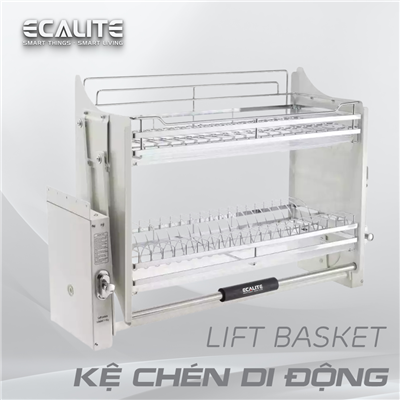 Kệ chén di động tủ trên Lift-Basket Ecalite EL-BL800W
