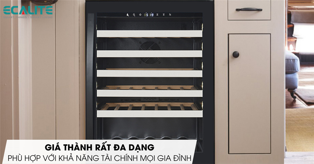 Tủ bảo quản rượu Ecalite có giá thành phù hợp với mọi gia đình
